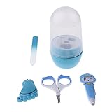 KOZEEY 4本　赤ちゃん　子供　爪/ヘアケア　グルーミング　ブラシ　キット 　安全　便利　　全2色 - 青