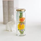 JewelzGift（ジュエルズギフト） プリザーブドフラワー ガラスボトル入り アレンジ 「水のいらないお花」 【全2色】 オレンジ