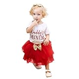 ベビー服 ボディースーツ、杜屋トヤ 洋式　女の子　赤ちゃん カジュアル　ファッション　遊び　お出かけ　プレゼント ベビーガールズトップス+スカートバレンタインデーの服装セット