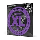 D'Addario ダダリオ エレキギター弦 フラットワウンド Jazz Light 7弦 .011-.065 ECG24-7 【国内正規品】