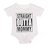 Ochine 新生児　幼児　ロンパース　男の子　短袖　コットンブレンド　英字プリント 子供服　0-18月設定 ホワイト　カバーオール 4サイズ選べる (S、3-6月)