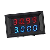 Homyl 電圧計電流計　テスター　DC 0-200V　100A/50A/10A 　デジタル　ゲージ　赤青　パネル取付け - 10A ；赤青