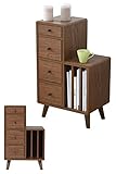 JKプラン ミニ チェスト 小さい 引き出し 付き 収納 ローチェスト ミニラック マガジンラック 幅45 奥行32 高さ73.5 木製 ブラウン TSFAP00009BR