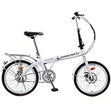 Wjvnbah 20インチ折り畳み式軽量ミニバイク小型ポータブル自転車