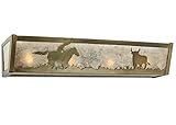 Meydaティファニー113548 24 " wideカウボーイ& Steer化粧台ライト、 24" Width 113548 1