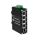 ミニ インダストリアル 4 ポート 10/100/1000Mbps ギガビット イーサネット スイッチ、SFP ポート付き DIN レール/ウォール マウント 4 ポート 10/100/1000BASE-T RJ45 + 1 ポート 100/1000FX (SFP) サポート 12-48V DC 付属 (-40°) F ～ 167 ºF) 10Gbps スイッチング容量