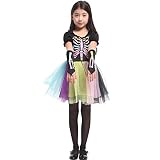 Kid 'sハロウィンコスチュームパーティードレスUpレインボースケルトンスカルチュールドレスチュチュプロムボールガウン XL レッド