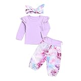 (プタス)Putars ベビー服 子供服 上下セット ブラウス 女の子 長袖 フリル 花柄 可愛い 秋 冬 運動服 旅行 記念日 プレゼント 6-24ヶ月