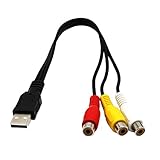 IPOTCH HDTV TV に対応　USB オス→ 3RCAメス　ビデオ　AV A/V コンバータケーブルアダプタ　 交換性　便利性　