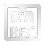 SCS SIGN CUTTING STICKER ドラレコ ステッカー 反射 (録画中/撮影中/REC) 車 煽り運転 (カッティングステッカー/シール) 光沢タイプ (防水/耐水/耐候3～4年) ドライブレコーダー (反射タイプ / 白 / 50mm)