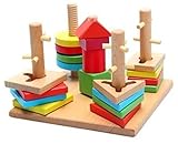 ADCRAS （アドクラス） 木のおもちゃ 知育 玩具 積み木 パズル ブロック はめ込み 子供 (Aタイプ)