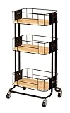 キッチンワゴン スチールワゴン フリーワゴン マルチワゴン バスケットワゴン フリーラック ラック トロリー 収納 おしゃれ かわいい 可愛い ブラック