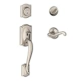 Camelot Single Cylinder Handleset and Left Hand Flair Lever, Satin Nickel (F60 CAM 619 FLA LH ) [並行輸