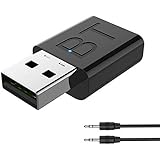 Bluetooth 5.0トランスミッター レシーバー 2in1 アダプター 受信機 送信機 ブルートゥース ワイヤレスオーディオ 3.5mm対応 高音質 低遅延 車載/家庭オーディオ、 PC、TV、CD、スピーカー用 (ミニBluetooth 5.0)