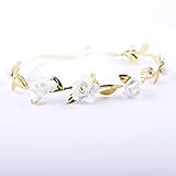 Happyハッピー耳　ベビー　女の子　薔薇ヘアバンド　フラワーのカチューシャ　出産祝い　記念撮影　初節句　入学式　卒業式に (ホワイト)