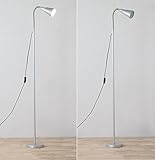 シンプルなモダンフロアランプ、金属垂直居間スタジオ寝台E14 * 1フロアランプ目の保護LEDフロアランプ高さ133cm - 163cm ( 色 : グレー )
