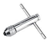 タップレンチ,Haofy Tバーハンドル ねじタップ Ｔ型ハンドルラチェットタップレンチM3-M8＆M5-M12タップ＆ダイセット用　調整可能(106×120mm)