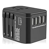 海外変換プラグ トラベルコンセント 海外旅行用マルチプラグ 旅行充電器 出張便利グッズ 世界中200ケ以上の国に対応 A O BF Cタイプ 4USBポート Type-Cポート付 Yarrashop (ブラック)