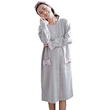 (アビコ)ABICO マタニティ マタニティワンピース 可愛い 2色 授乳口付き 授乳用 授乳服 丸首 蝶結び ゆったり ウエスト調節 部屋着 厚手 ルームウェア