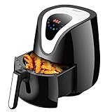 新しい空気フライヤー、1230Wホームスマート無フライヤー、2.5L多機能大容量フライス機、黒