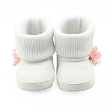 d-xinxinベビー花ニットソフト底の暖かいブーツ、幼児新生児赤ちゃん女の子男の子フラワーCribブーツソフトソールPrewalker暖かい靴 ホワイト