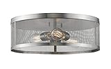 z-lite 331 F18 meshsmith 3ライト18 " wideフラッシュマウントドラム天井器具、 331F18-BN 1