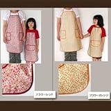 子供とお揃いでキッズ用エプロンを付けて楽しくお料理 大人用エプロン Rupuru フラワーパープル