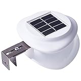 Sourcingbay LEDソーラーライト ウォール型 防水IP55 屋外 庭園ランプ ネジ掛け式（クールホワイト） (1, ABS アクリル)