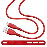 ラスタバナナ 充電ケーブル calon iPhone 用 やわらかシリコンケーブル A to Type-C 1m ウォームレッド R10CAAC3A06WRD