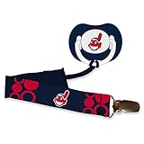MLB野球ベビー乳児おしゃぶりクリップセット – with pickチーム！( Cleveland Indians )
