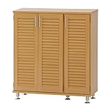 『ルーバーシューズボックス ワイド』【FBC】ナチュラル(#9849907-96564)サイズ：幅90.5×奥行33×高さ101cm