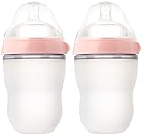 Natural Feel 8 oz Baby Bottle - Double Pack - Pink by Comotomo