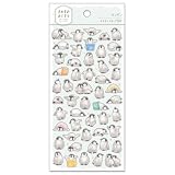 まめまめあにまる ステッカー マスキングテープ 素材 の かわいい動物 ミニ シール (ペンギン)