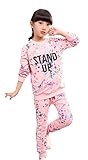 Candykids 子供服 女の子 ジャージ トップス パンツ 上下 セットアップ キッズ ガールズ スウェット パーカー 長袖 ダンス スポーツ (130cm, ピンク)