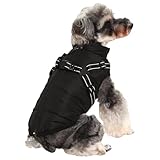 毛皮で覆われた犬用冬用コート、暖かい犬用コート、犬用毛皮で覆われたジャケット、ハーネス付き毛皮で覆われた犬用ジャケット、寒い天候の屋外用冬用犬用ジャケット、小型・中型・大型犬用の犬用ジャケット