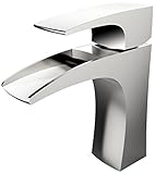 Imiee single-handle Waterfallスタイルバスルームシンク蛇口、クロム