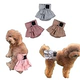 フェザーストア 犬用マナーパンツ マナーベルト おむつカバー 女の子犬 サニタリーパンツ 生理用パンツ 犬用おむつ 介護犬用品 洗える布製 (グレー, Sサイズ)