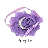 Hollazilla(ホラズイラ) 女児 シフォン 真珠 頭箍 薔薇 リボン 撮影 道具 真珠 花 髪飾り ティアラ