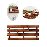 WINOMO 壁掛け棚 壁掛けラック 飾り棚 ウォールシェルフ 3段 木製 インテリア用 3つフック付き