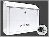 郵便ポスト　鍵付き　スチール製ポスト　玄関ポスト　 (ホワイト)