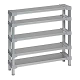 選べる幅サイズ31段階！軽量アルミ製 収納ラック5段 棚板奥行18cm 高さ80cm 幅バリエーション30cm～180cm (60cm)