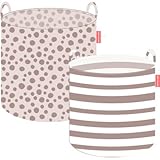 Done by Deer ソフトストレージバスケット(2個セット) ランドリーバスケット Soft storage basket, 2 pcs (powder)
