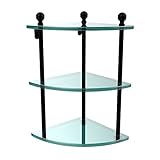 Allied Brass MA-6-BKM Triple Corner Glass Shelf Matte Black by Allied Brass