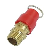 Hommy 安全弁 圧力逃し弁1/4 Zoll PT　空気圧縮弁　赤+ゴールド