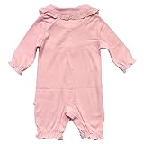 BAOHULU ベビー服　ロンパース 女の子用　カバーオール　ベビー肌着　レース　フリル　リボン　襟　お出かけ着　セレモニー　百日祝い　出産お祝い　写真/撮影