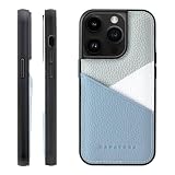 HANATORA for iPhone 14Pro ケース 本革 耐衝撃 スマホケース スマホ カードポケット パステルカラー シュリンクカーフレザー ギフト マグネットなし ブルーグレー PSP-14Pro-BlueGray