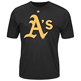 MLBメンズ合成公式ロゴTシャツ( Large , Oakland Athletics A 's )