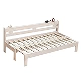 木製伸長式すのこベッド シングル 伸長式ソファベッド 2way天然木すの/ホワイトウォッシュ