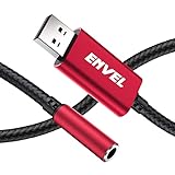 ENVEL ヘッドセットアダプター 3.5mm メス型～USBオス型 チップ内蔵 外付けステレオサウンドカード TRRS 4極 マイク対応 USB～ヘッドホンへのアダプター PS5 PS4 ノートパソコン PCなどに