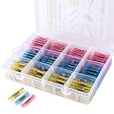 圧着スリーブ 熱収縮チューブ 配線端子絶縁圧着スリーブ 配線コネクター 耐磨耗 防水 電工系、家電系、船、車、バイクの絶縁圧着端子 200個セット